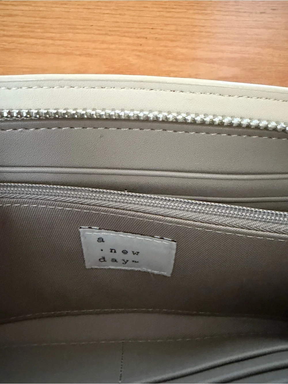 a new day White Croc-Embossed Zip Wallet/Clutch